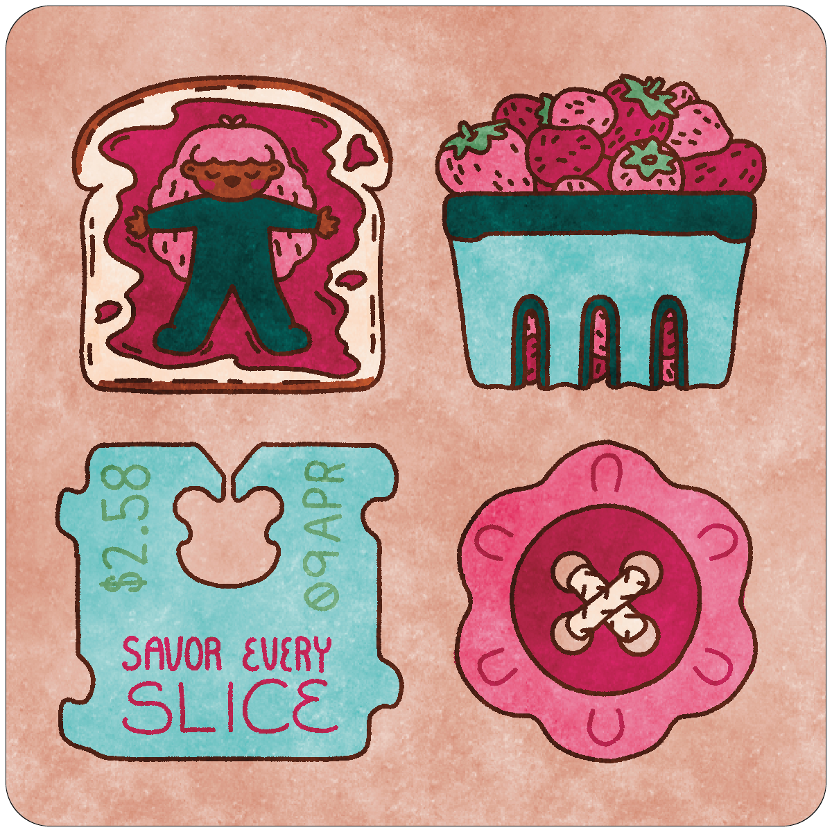 Toast Mini Sticker Sheet