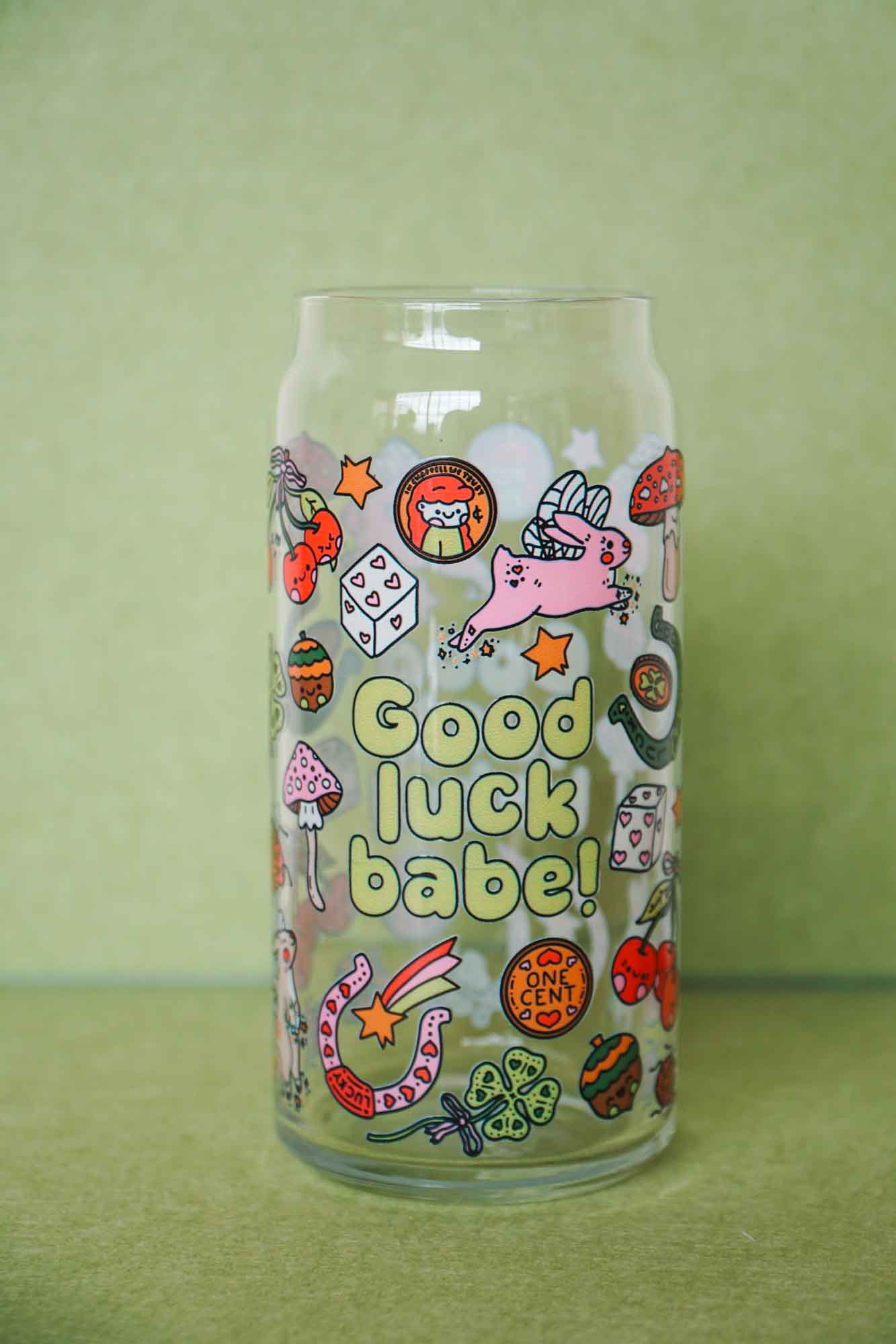 Good Luck Babe Glass