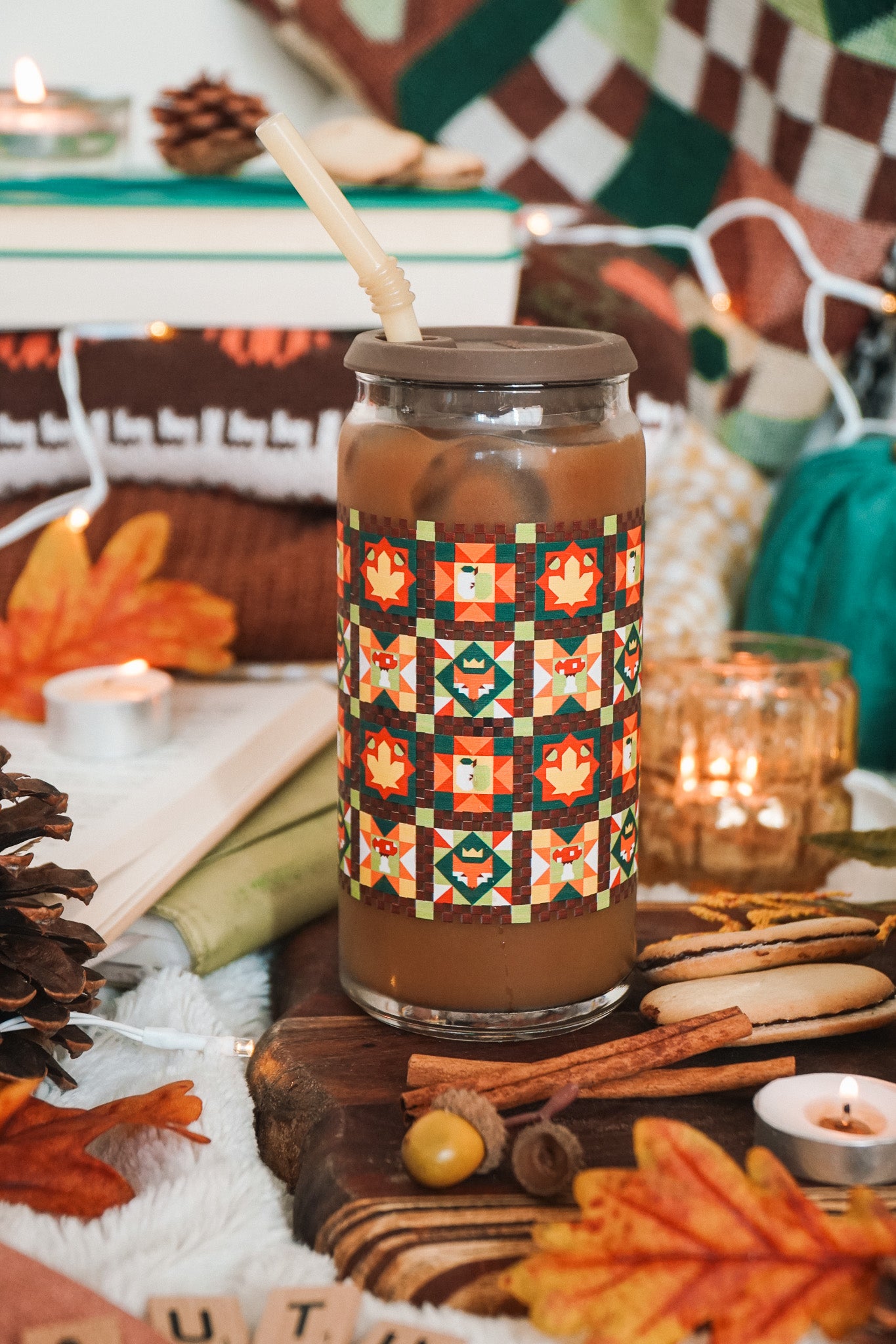 Autumn Quilt Glass