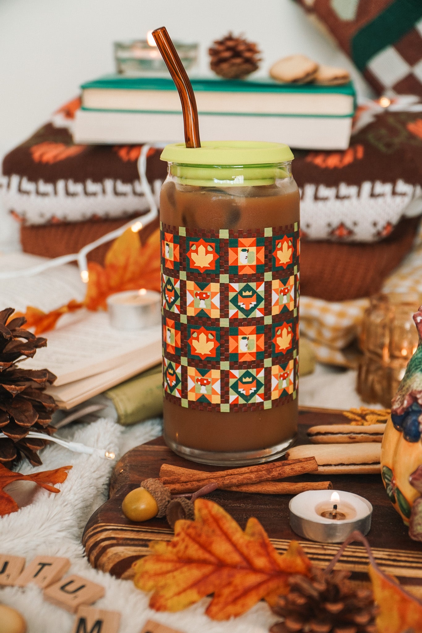 Autumn Quilt Glass