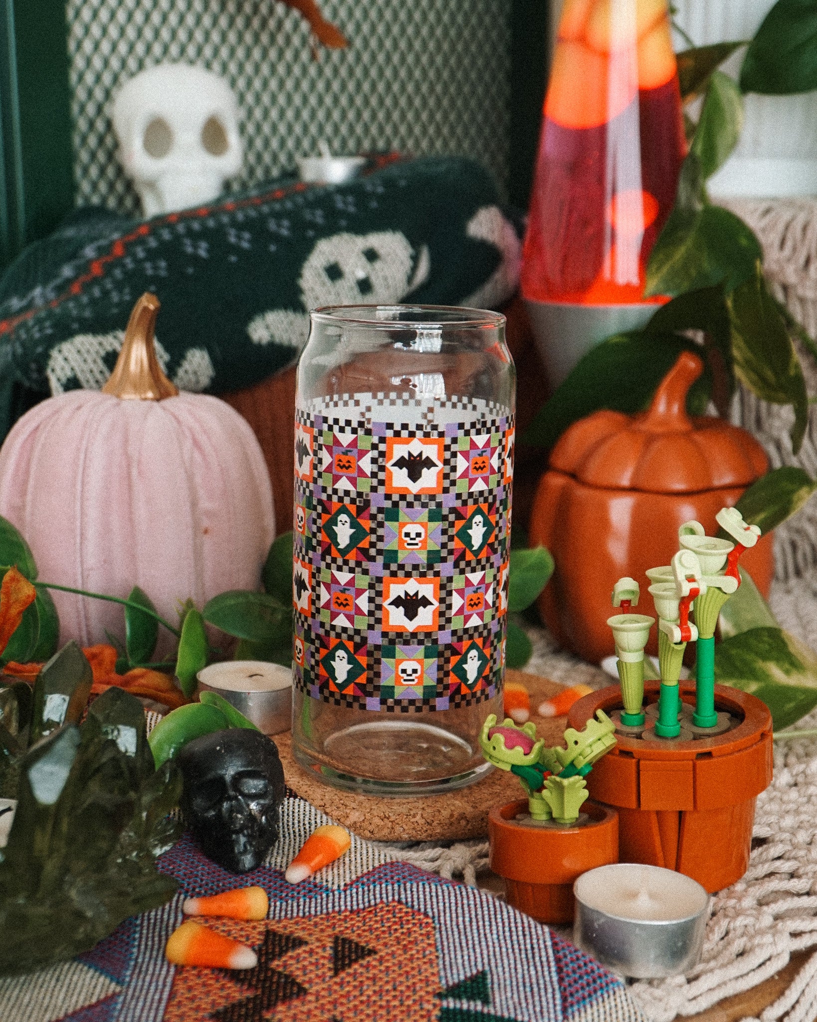 Spooky Quilt Glass