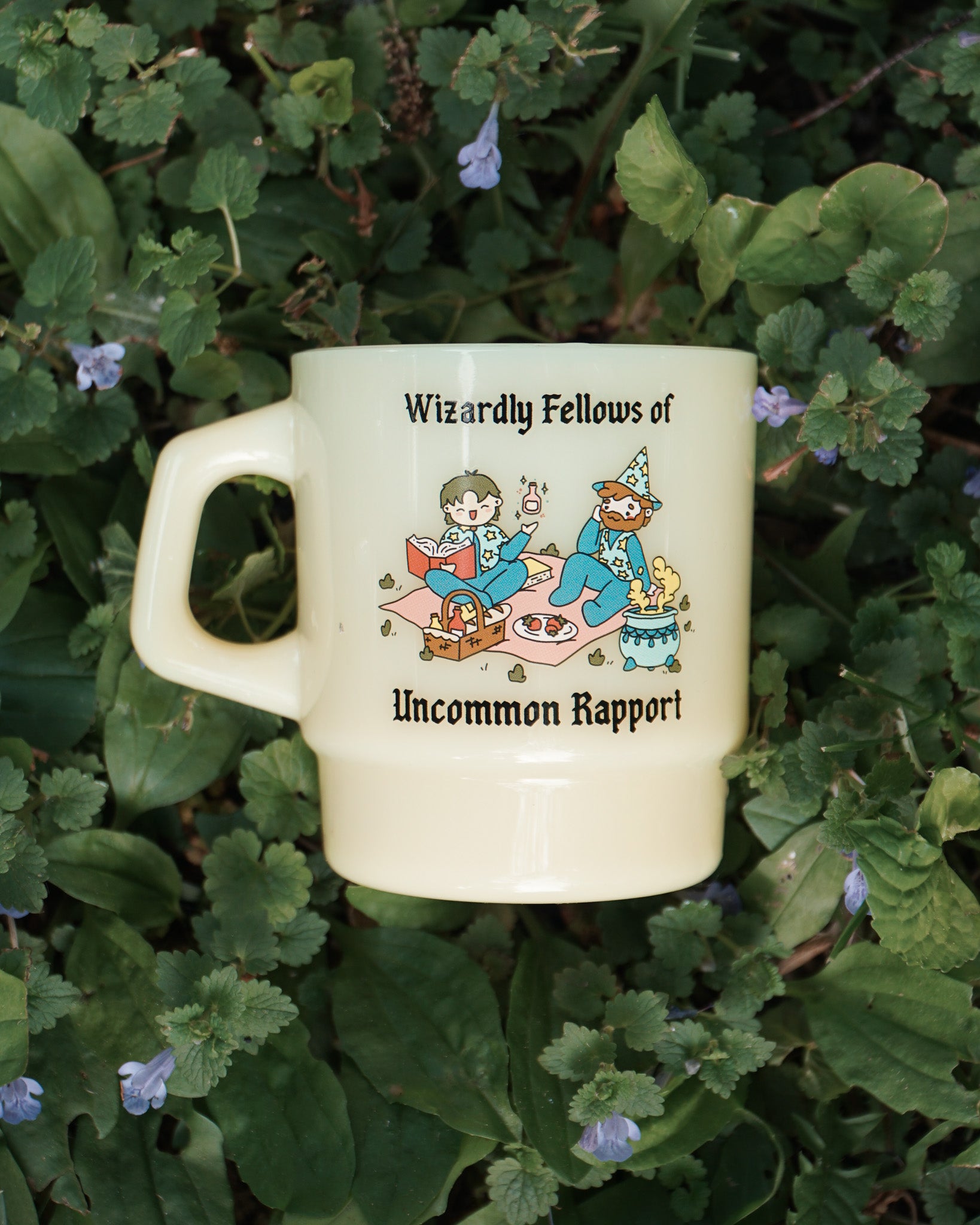 "Wizardly Fellows" Yellow Medieval Mug