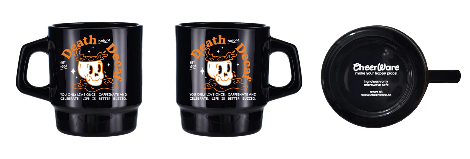 "Death Before Decaf" Spooky Diner Mug