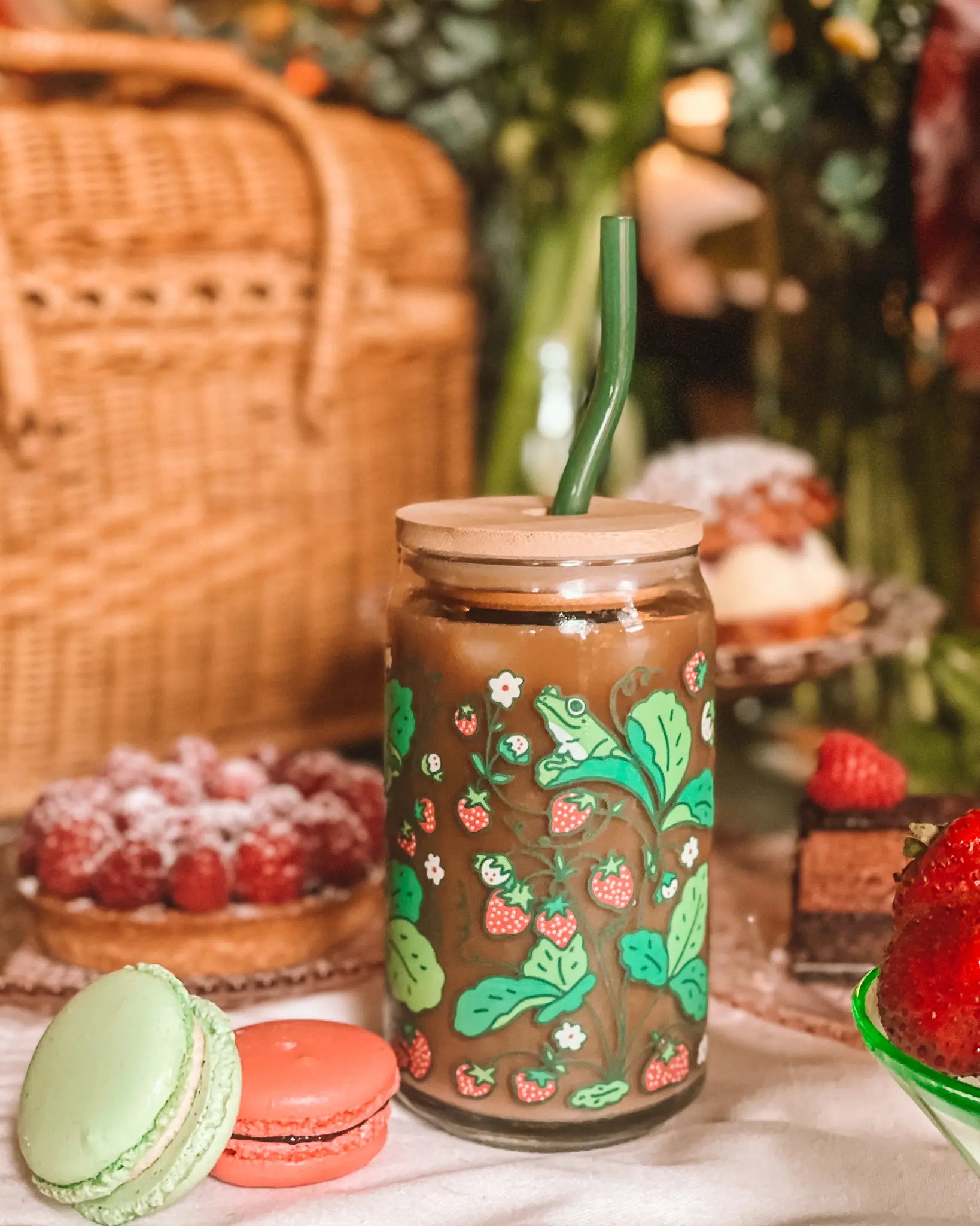 The Pioneer Woman Sunny Days Mason Jar Glass with Lid & Straw Rose