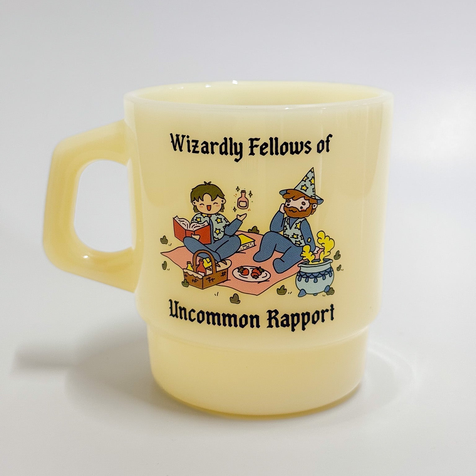 "Wizardly Fellows" Yellow Medieval Mug