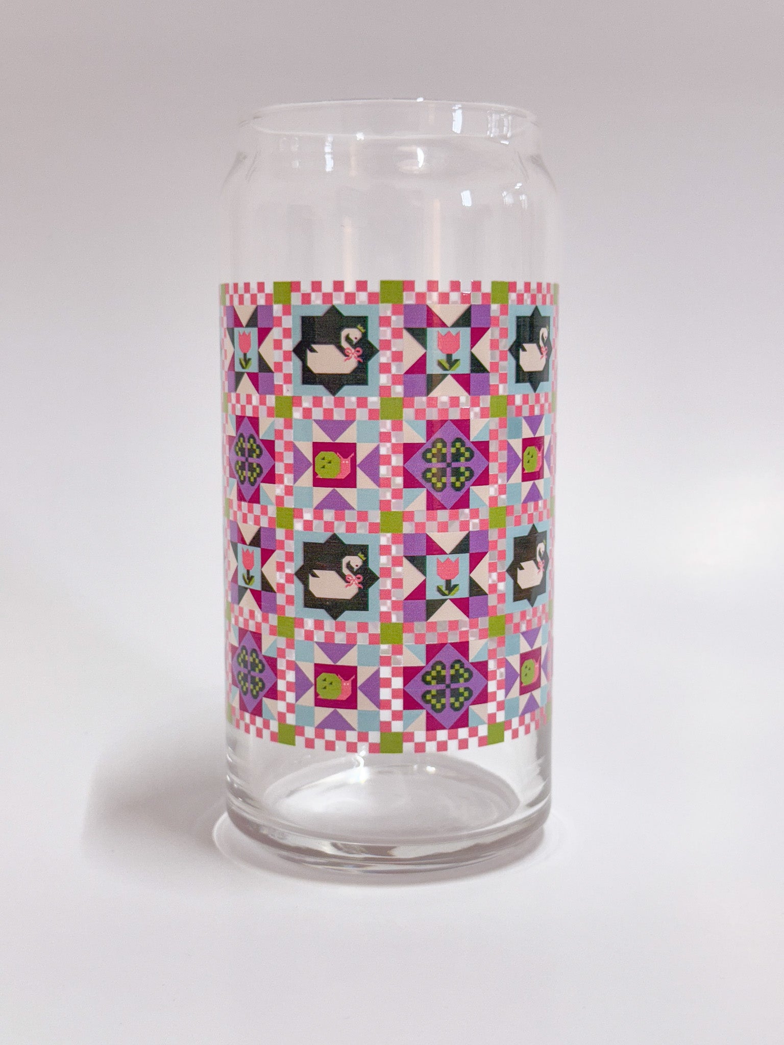 Dreamy Quilt 20oz Can Glass