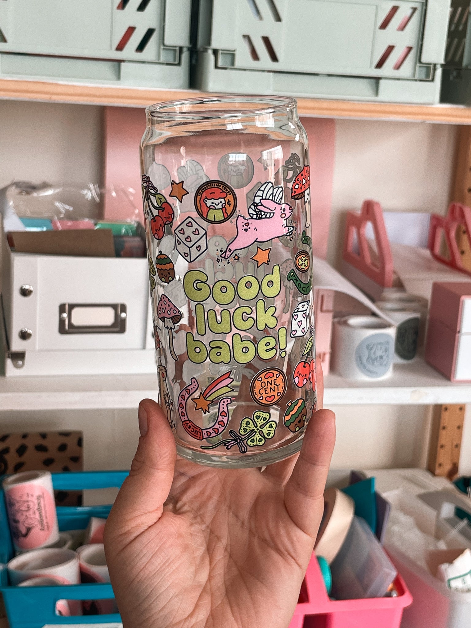 Good Luck Babe Glass