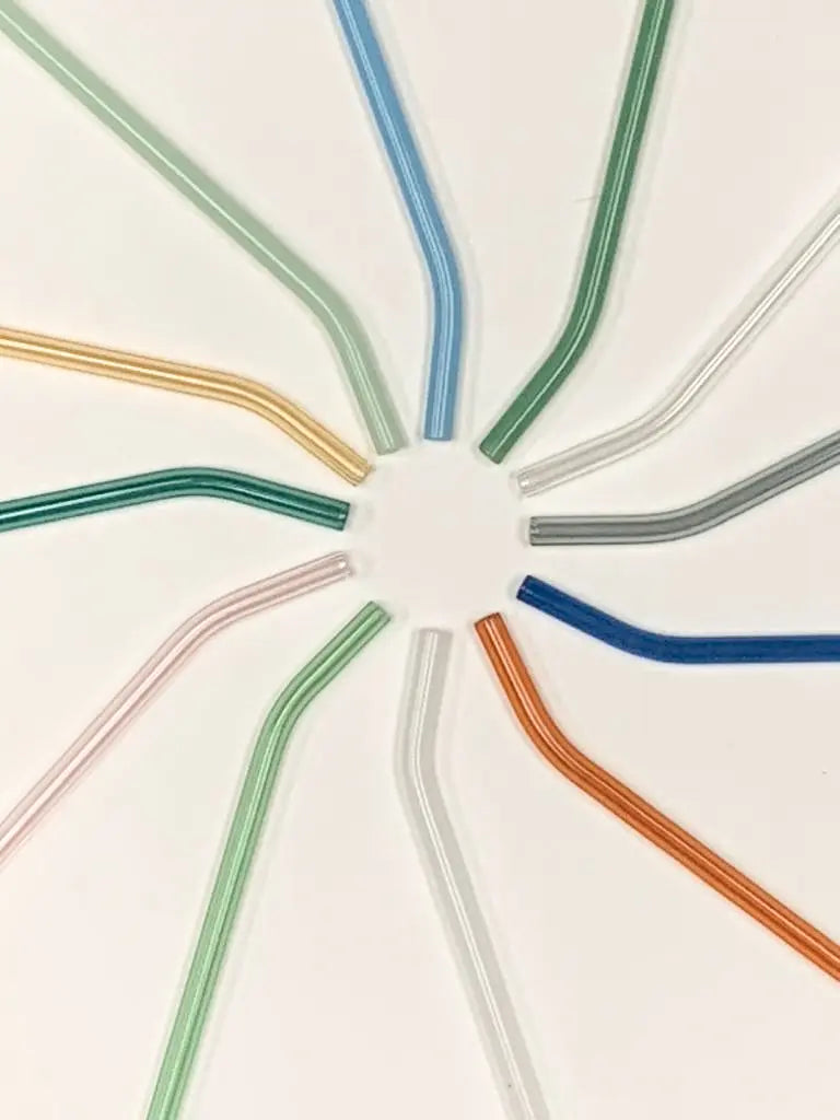 Colourful Bent Glass Straws – Luna Curates