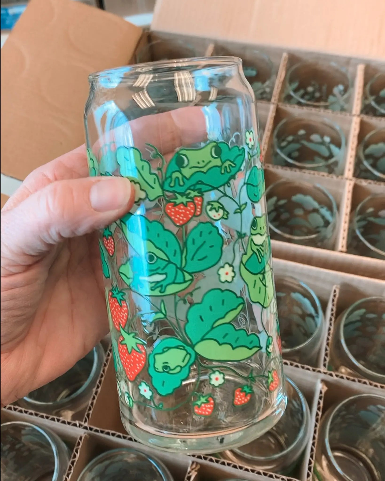 Strawberry Frog Glass