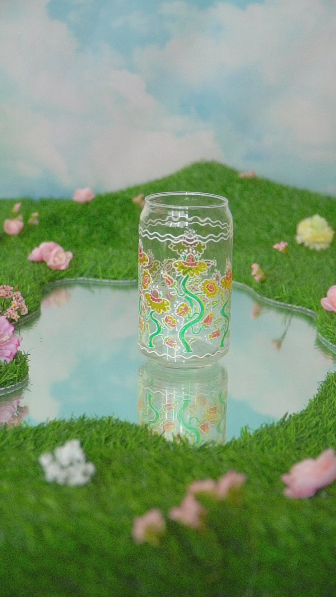 Ditzy Daisy Stained Glass Cup