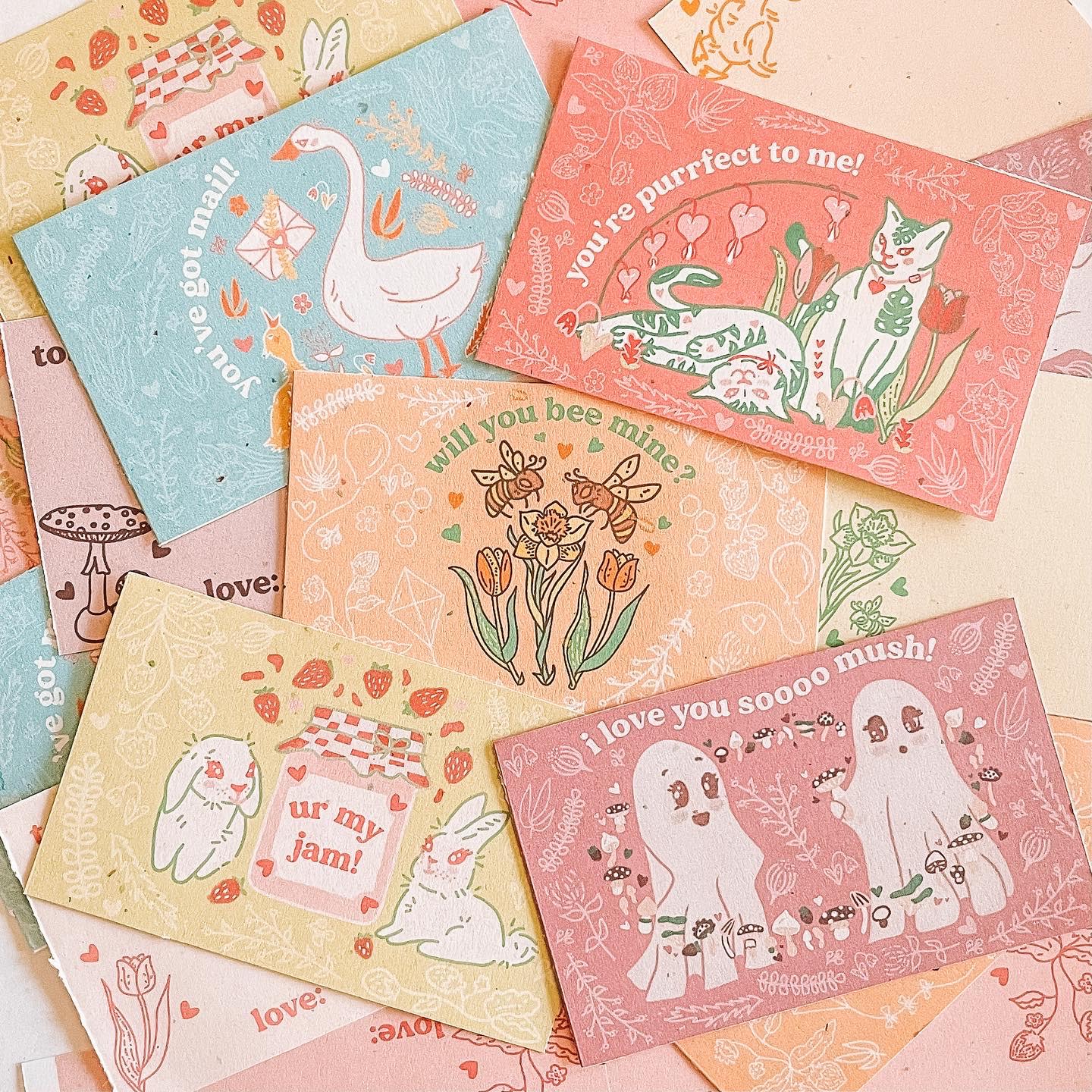 valentines day card pack with 5 cute designs