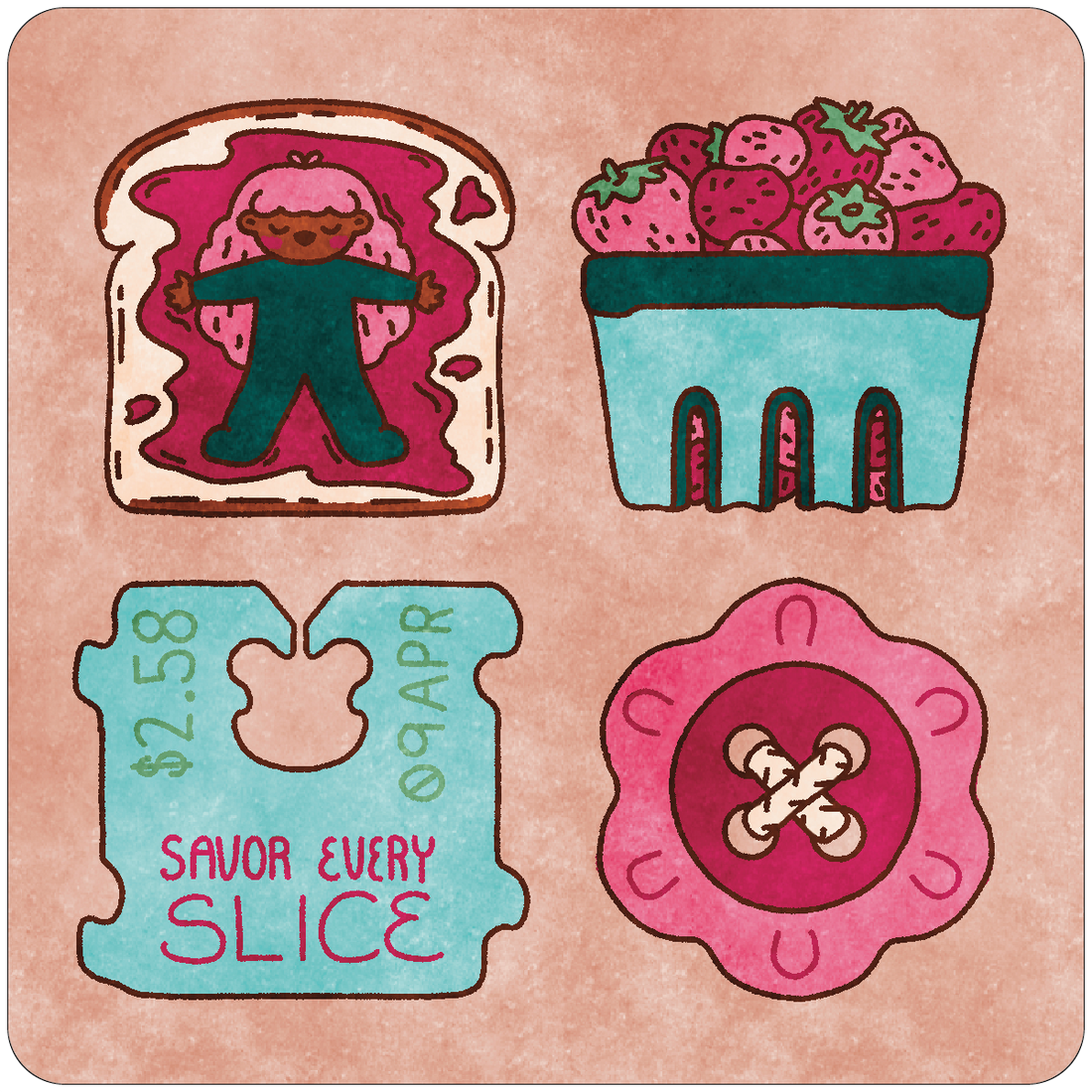 Toast Mini Sticker Sheet