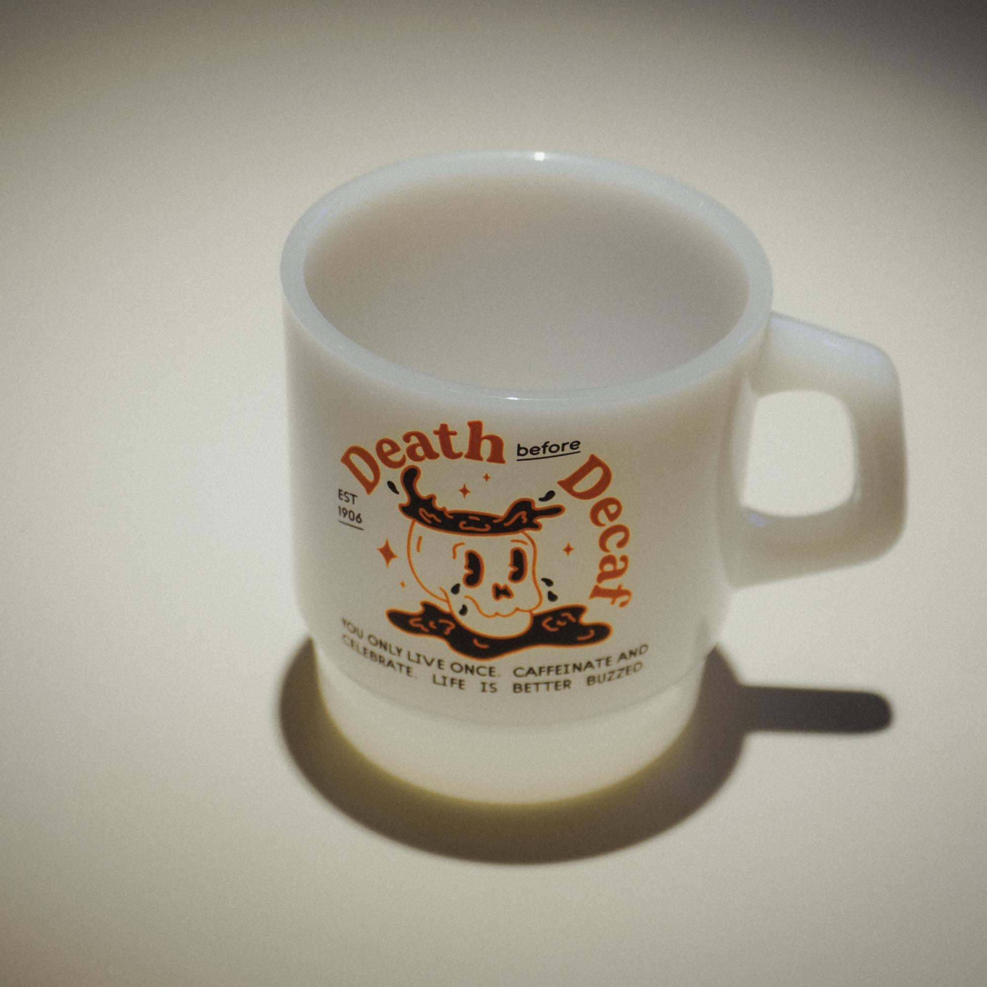 "Death Before Decaf" Spooky Diner Mug
