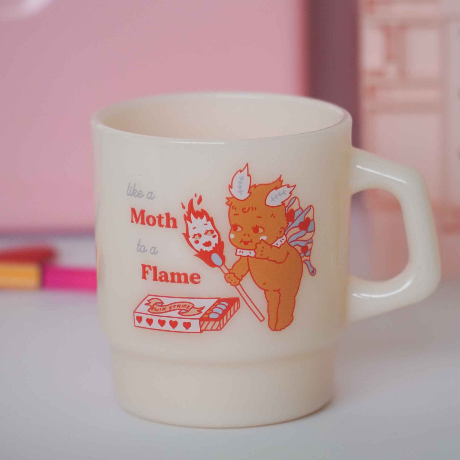 &quot;Moth to a Flame&quot; Cute Diner Mug