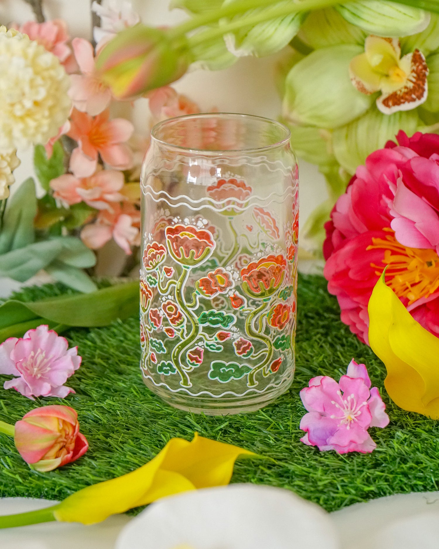 Pretty Poppy Stained Glass Cup