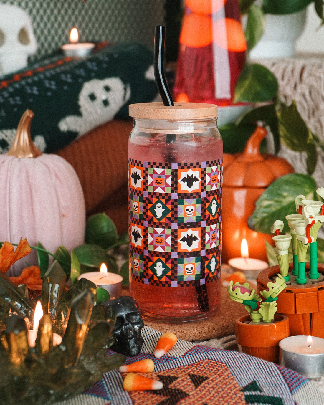 Spooky Quilt Glass