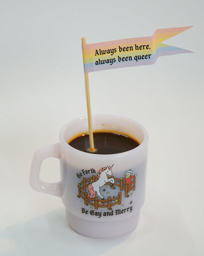 "Be Gay and Merry" Pink Medieval Mug