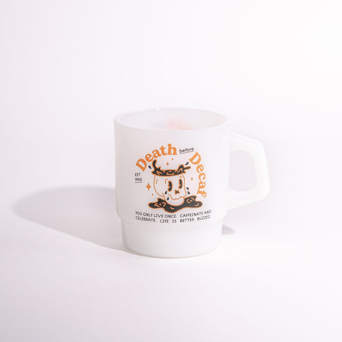 &quot;Death Before Decaf&quot; Spooky Diner Mug