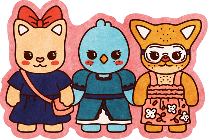Fall calico critters sticker