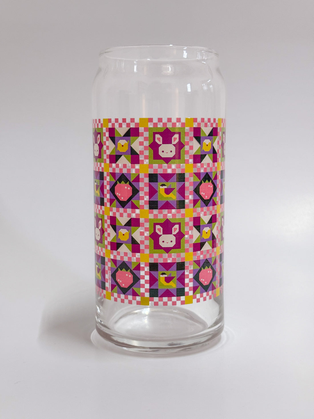 Meadow Quilt 20oz Can Glass