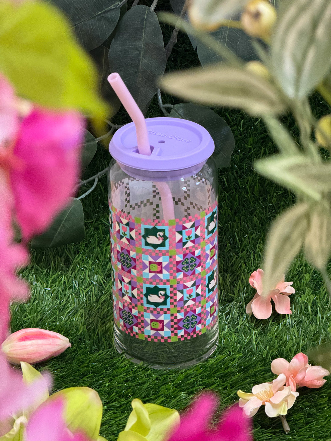 Dreamy Quilt 20oz Can Glass