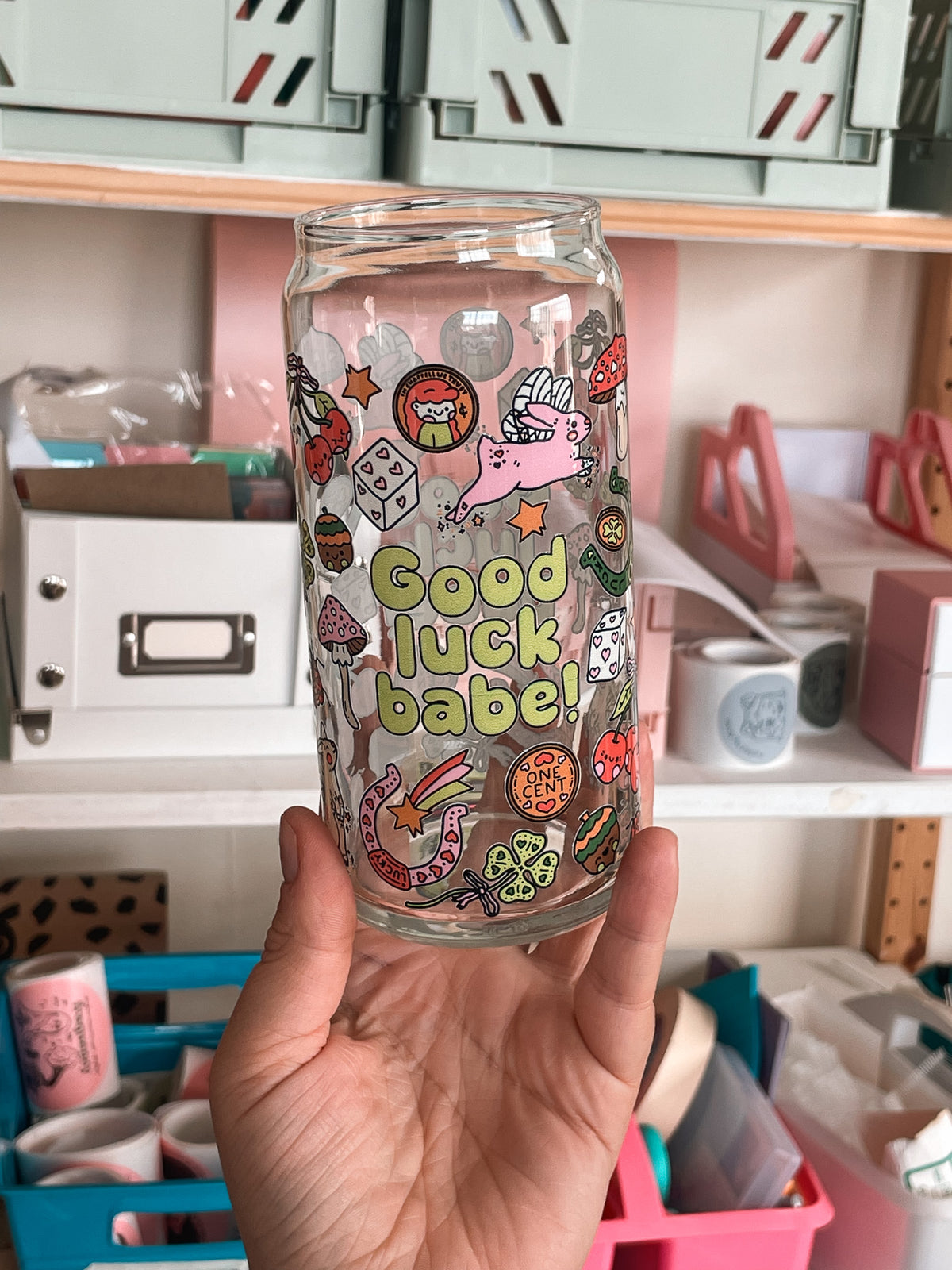 Good Luck Babe Glass