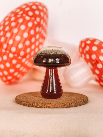 mushroom shaped cup with blurred background