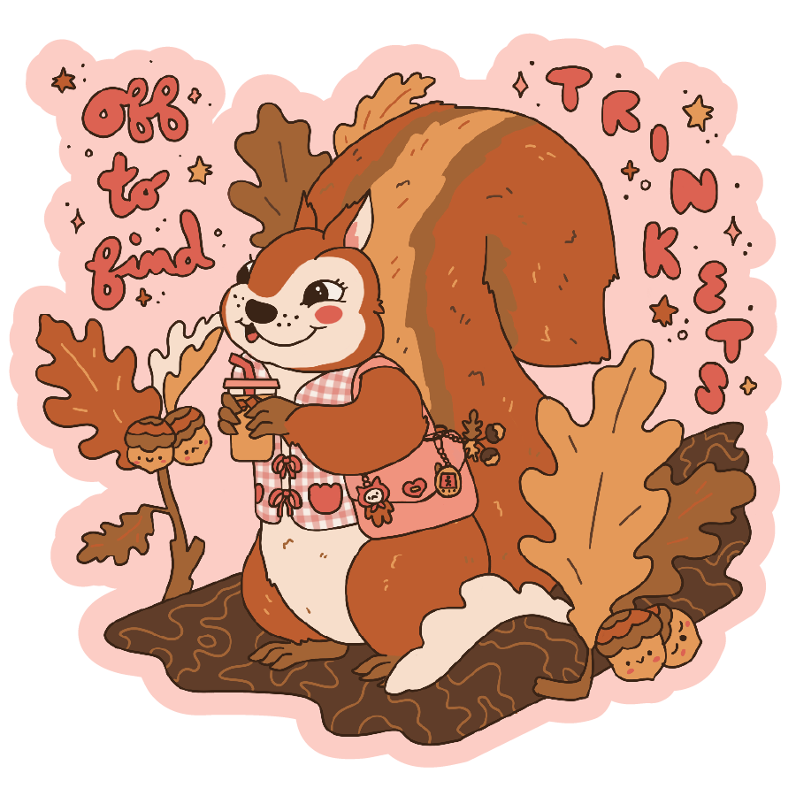 Off to Find Trinkets Sticker