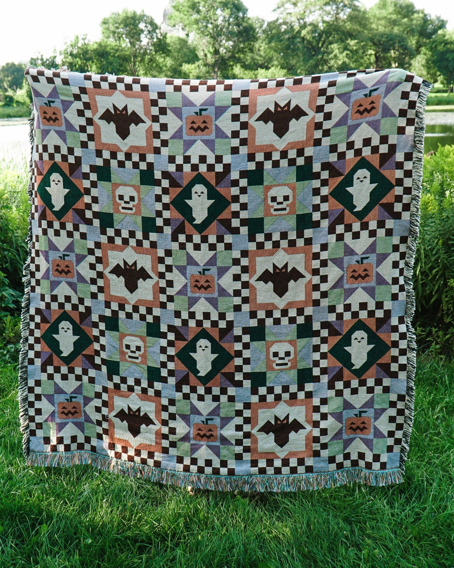 Spooky Quilt Tapestry Blanket