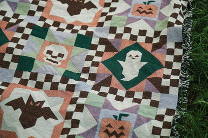 Spooky Quilt Tapestry Blanket