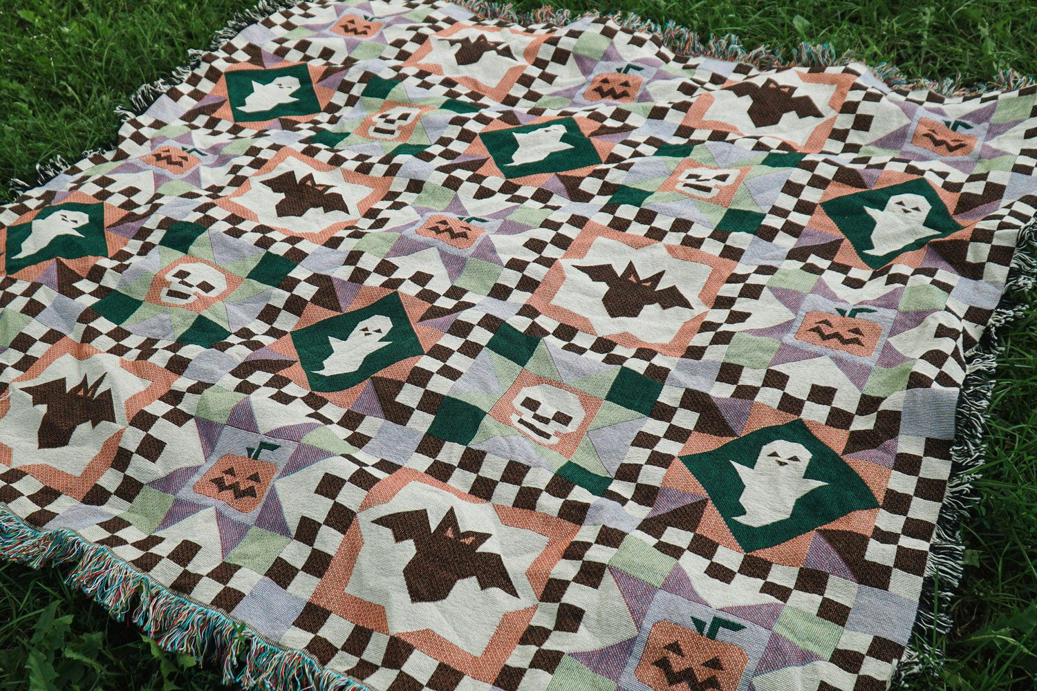 Spooky Quilt Tapestry Blanket